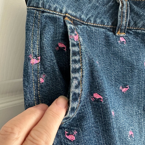 Lilly Pulitzer Denim Skirt Pink Whales Women’s Size 12 Beach Swim Resort - Picture 5 of 9